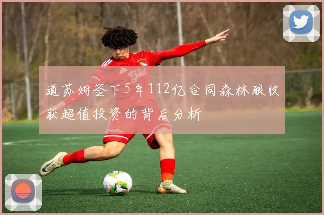 道苏姆签下5年112亿合同森林狼收获超值投资的背后分析